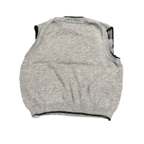 Janie and Jack Boys 12-18m Gray Green Dog Knit Sweater Vest Christmas Holiday - Picture 4 of 6